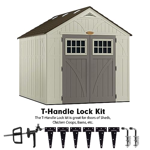 Shed Door Hardware Kit with Hinges, Latch, Lock, and Handle - Complete Gate Hardware Set for Your Shed Door - size: 5.5 inch-BIG-L