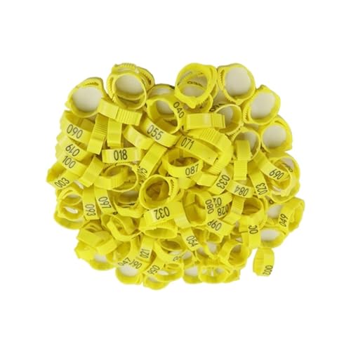 25pcs 100pcs Chicken and Duck Pigeon Leg Small Foot Ring Clasp Poultry Chick Goose Animal Identification Tool for Easy Flock Management(Poultry Yellow 25pcs) - color: Poultry Yellow 25pcs