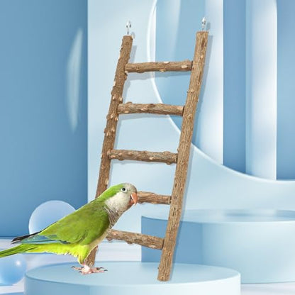 Natural Pepper Wood Parrot Ladder - Bird Climbing & Chewing Toy, Cage Accessory for Parrots, Parakeets, Cockatiels - size: 15.7 × 3.9 Inch