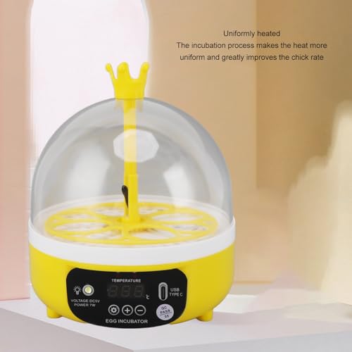Mini Egg Incubator, 7W 4 Eggs Automatic Temperature Humidity Control Candler Poultry Hatching Machine Low Noise Tabletop Chicken Turner for Chickens Ducks Pigeons (Manual Turning) - size: Manual Turning