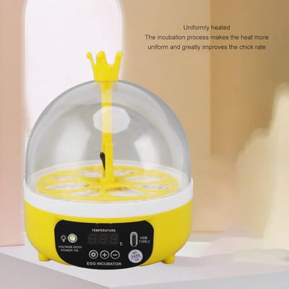 7W Egg Incubator, 4 Egg Poultry Incubator with Manual Temperature Control Egg Turner Egg Candler Egg Turning Humidity Control (Manual Turning) - size: Manual Turning