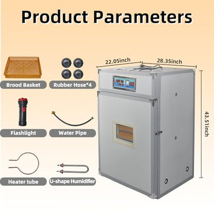352 Egg Digital Cabinet Incubator，Poultry Hatching Breeding Cabinet Incubator for Auto Egg Turning, Temp/Humidity Control, Thermostatic for Chicken/Duck/Goose/Quail Bird. - size: 352 eggs 230L