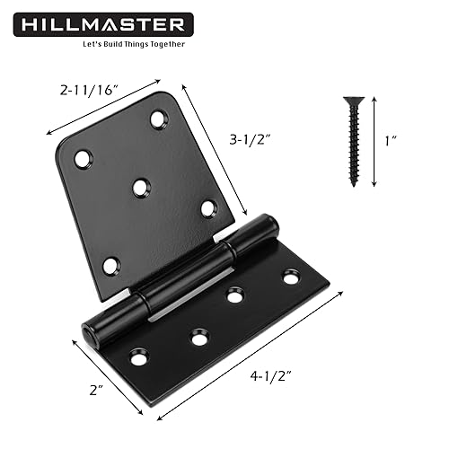 HILLMASTER 3.5 inch Heavy Duty Gate Hinges Fence Door Hinges Durable Gate Strap Hinge for Indoor Outdoor, Gate Hardware Kit for Shed, Wooden Fences, Vinyl Fence Gate, Barn Door, Garage, 4 Pack - size: 4 Pack