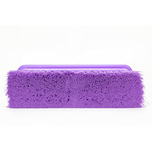 SPARTA Flo-Thru Heavy-Duty Deck Scrub Brush Nylon Bristled, Boat and Floor Scrub Broom with Protective Bumper for Floors and Large Equipment, Plastic, 9.5 Inches, Purple - color: Purple