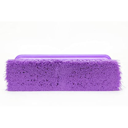 SPARTA Flo-Thru Heavy-Duty Deck Scrub Brush Nylon Bristled, Boat and Floor Scrub Broom with Protective Bumper for Floors and Large Equipment, Plastic, 9.5 Inches, Purple - color: Purple