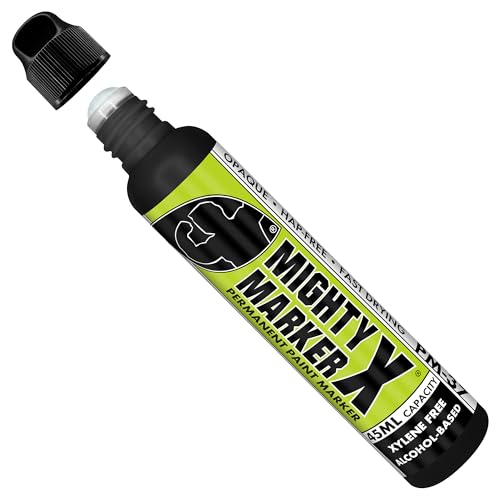PM-37 Industrial Dauber Paint Marker - 12mm Wide Tip for Metal, Glass & Non-Porous Surfaces - Xylene Free, 45ml Capacity - Black - color: Black