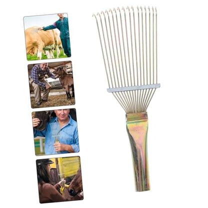 UKCOCO 2pcs Horse Grooming Comb Horsehair Wool Combs Rake for Horse Cattle Livestock Hair Removal