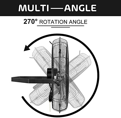 Simple Deluxe 24 Inch Industrial Wall Mount Fan, 3 Speed Metal Fan for Warehouse, Greenhouse, Workshop, Patio, Factory and Basement, Black - size: 24 Inch