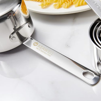 KEAWELL Premium Dog and Cat Food Measuring Cup 18/10 Stainless Steel (1, 1/2 Cup) - size: 1/2 Cup