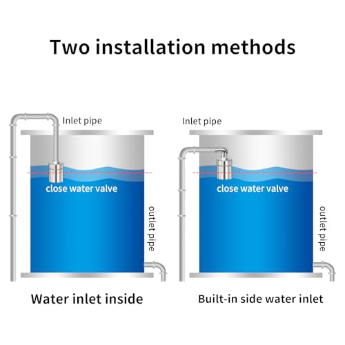 Stainless Steel Automatic Water Level Control Float Valve, 2-Pack, 1/2 inch,304 Grade Side Inflow Design for Water Tanks, Swimming Pools, Livestock Tanks (side water) - style: side water