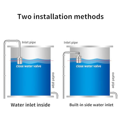 Stainless Steel Automatic Water Level Control Float Valve, 2-Pack, 1/2 inch,304 Grade Side Inflow Design for Water Tanks, Swimming Pools, Livestock Tanks (side water) - style: side water