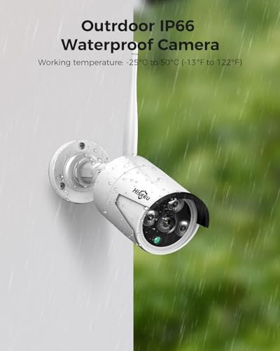 Hiseeu Wireless Pro WiFi Security Camera System, 16CH 4K NVR Kit, Plug-in Powered 12Pcs 5MP CCTV Home Security Camera System for Indoor/Outdoor, Night Vision, Waterproof, Motion Detection, 3TB HDD - color: White-1