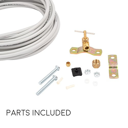 PEX Ice Maker Installation Kit – 25 Feet of Tubing For Appliance Water Lines With Self Piercing Saddle Valve For Quick Installation, 1/4” Compression Fittings, Flexible Hose For Potable Drinking Water - size: 25 ft, style: PEX with Saddle Valve