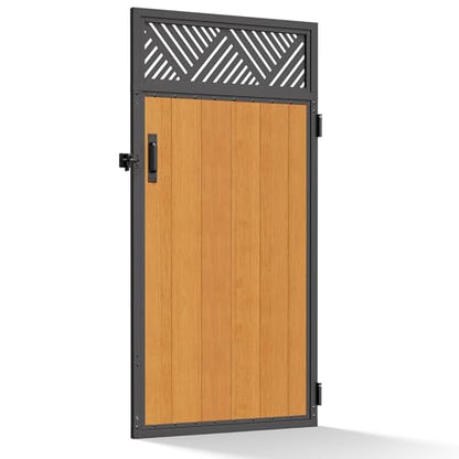 3x6FT (34.8" W X 70.8" H) 201 Stainless Steel Anti Sag Wooden Fence Gate Kit Heavy Duty Garden Gate Frame Hardware Kit Reinforcement (Left/Right Free-Installation) - size: W3xH6 FT-Geometric