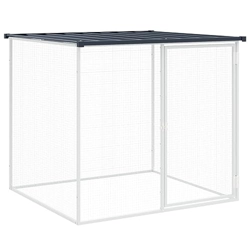 Galvanized Steel Chicken Cage with Roof Anthracite 79.9"x38.6"x35.4" Large Chicken Coop Outdoor & Indoor Durable Mesh Design for Hens Rabbits Ducks Small Animals - color: Anthracite