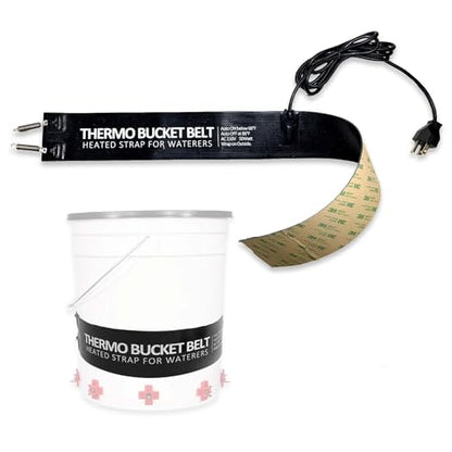 Chicken Water Heater for Winter, 50 Watt Thermo Bucket Belt Heated Strap Fits Most 2-5 Gal Buckets (Turn on Below 68°F and Off at 86°F)