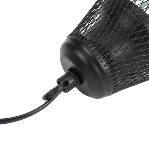 Reptile Lamp Guard, Metal Heat Lamp Cage with Dimming Switch and Chew Resistance Springs, for Turtles Lizards Snakes Chicks Bulbs up to 4.7 Inches 100W (US Plug)