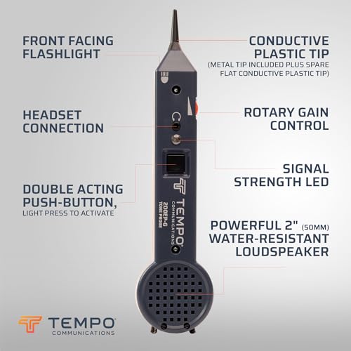 TEMPO Communications 701K-G Wire Tracer Electrical, Tone Generator and Probe Kit (701K Cable Toner)