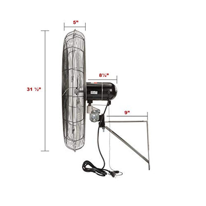 TPI Corporation Single Phase Wall Mount Commercial Circulator – 30" Diameter, 120 Volt Exhaust Fan – Ventilation Fans. Commercial Extractor Fans - size: 30”, style: Wall