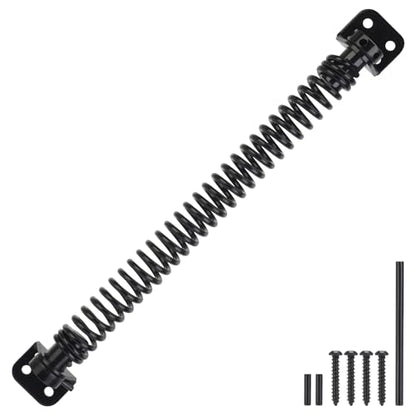 11-1/2" Gate Spring Self Closing Heavy Duty Door Springs to Close Door, Automatic Gate Closer with Adjustable Tools for Metal Gates, Wooden Fences and Vinyl Fence Gates(Black, 1 Pack) - size: 11-1/2 Inch