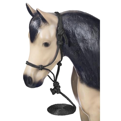 Tough1 Miniature Poly Rope Halter with Lead - color: Black, size: Large