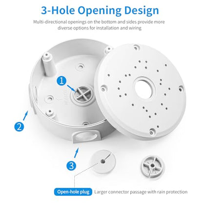 8 Pack Security Camera Junction Box Outdoor-ABS Universal Security Camera Mount Bracket for IP Camera - size: 8 Pack