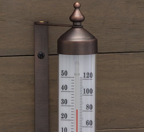 Bjerg Instruments Outdoor Thermometer – Dual Fahrenheit & Celsius, Bronze Finish Adjustable Garden Tube Thermometer, 10-Inch Wall or Fence Mount Temperature Gauge for Patio, Garden & Porch