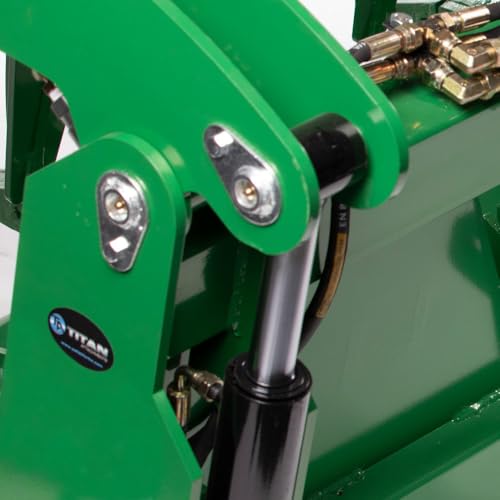 Titan Attachments Extreme Root Grapple Rake Attachment, Global Euro Connection, Heavy-Duty Rake Attachment, Twin 3,000 PSI Cylinders, Replaceable Forged Steel Teeth - size: Rake Length: 84"