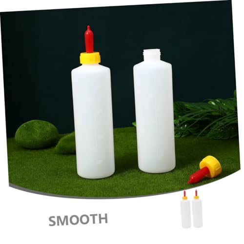 2sets Lamb Feeding Bottles Replaceable Milk Bottles for Small Animals Daily Use Feeding Container for Newborn Livestock Capacity with Multi Nipples for Farm Use