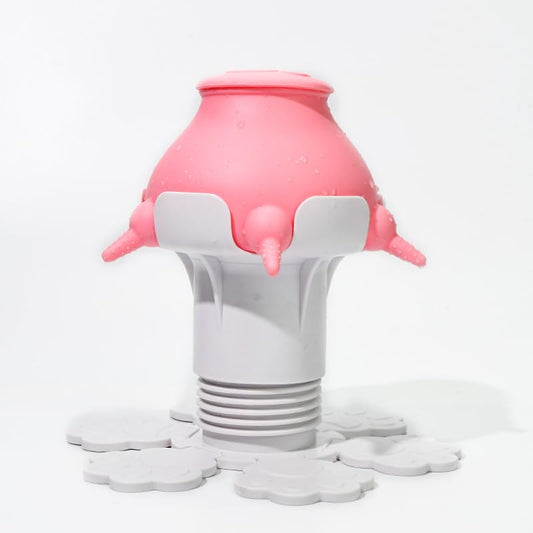 Puppy Feeder for Multiple Puppies, 300 ml Puppy Milk Feeder Puppy Bottles for Nursing Adjustable Height Silicone Puppy Nursing Station with 5 Teats for Kittens, Puppies, Rabbits Nursing Supplies - color: Pink
