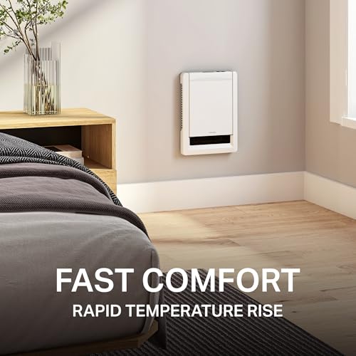 Stelpro Sonoma Style Wall Fan Heater – 1500W / 120V – 12 7/16″ H × 9 1/16″ W – Minimalist Design – Silent Comfort, Quick Heat – No Built-In Thermostat – White (ASOS1501WCW)