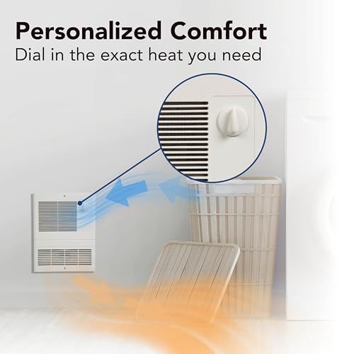Broan-NuTone 9815WH High Capacity Wall Heater with Built-In Adjustable Thermostat, 1500W, 120/240V, White - style: 1500W