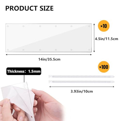 UNIFAMILY 10 Pcs Pet Cage Edge Liner Clear Urine Guard Side Lining, 14" x 4.5" Anti-Urine Splash Sheet for Ferret Rabbits Urine Guard Sheet Rat Critter Nation Cage Liner, Guinea Pig Cage Liners