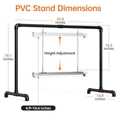 Bstrip Grow Light Stand, 1.3ft 18W Grow Light for Indoor Growing, Full Spectrum LED Plant Light for Seed Starting, Height Adjustable, 27.0" L x 13.0" W x 19.1" H - size: Small 27.0" L x 13.0" W x 19.1" H