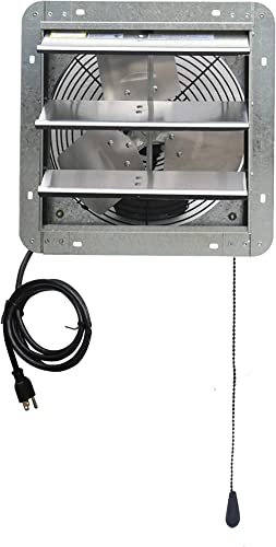 iLIVING 12" Wall Mounted Shutter Exhaust Thermostat Control-3 Speeds Vent Fan For Home Attic, Shed, or Garage Ventilation, 960 CFM, 1200 SQF Coverage Area, Variable, Silver - style: 12" Fan w/ Thermostat