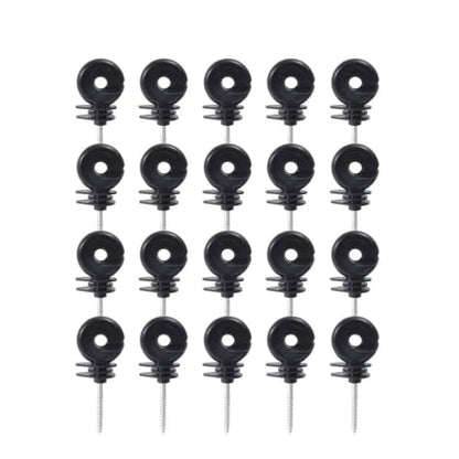 Electric Fencing Ring Insulators Electric Fence Insulators Self Tapping Nails Wood Post Temperature Resistant Screw-in Insulator for Farm(20PCS) - size: 20PCS