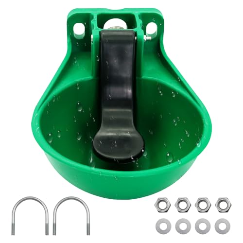 1pcs Automatic Livestock Waterer Bowl Water Trough Outdoor Cow Plastic Sink Horse Sheep Cattle Drinking Bowl Pet Feeding Bowls（Green） ﻿