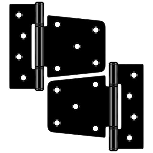 3.5 Inch Heavy Duty Gate Hinges, Extra Thick Black Shed Barn Door Hinges for Wooden Fences, Yard Gate, Vinyl Fence Gate, Garage, Gate Door Hinges for Indoor Outdoor(2 Pack)