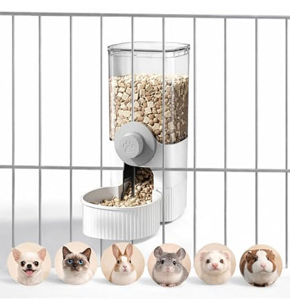 41 oz Hanging Gravity Auto-Refill Small Animal Feeder White | Space-Saving, Large Capacity, Easy-Refill Bowl for Rabbits, Guinea Pigs, Ferrets, Chinchillas & Small Pets - color: White