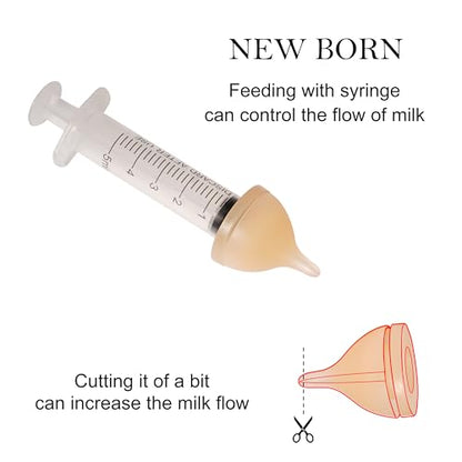 Doggiema Silicone Feeding Nipple and Syringes for Newborn Kittens, Puppies, Rabbits, Small Animals, Bubble Milk Bowl (3 Size Nipple+3 Syringes) - size: Replacement Nipple (5 Nipple+3 Syringes)