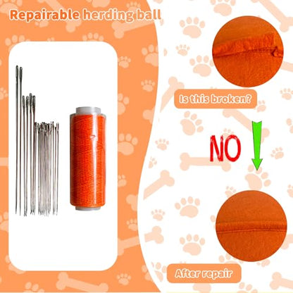 Herding Ball for Dogs, Large Dog Training, Jolly Ball for Australian Shepherd and Collie 25 inch (Orange)