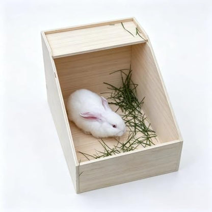 Rabbit Nesting Box, 18"x13"x12", Wood | 5" Entry Height, Fully Detachable Lid, For Breeding, Nursing & Nesting, For Rabbits, Chickens, Guinea Pigs, Chinchillas - size: 18"x13"x12"