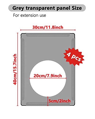 DINMO 4 Pcs Plastic Panel with Games Holes Design, 11.8" x 15.7", for DIY Small Animal Playpen and Cube Storage Unit, Grey Transparent - style: Grey Plastic Panel - 6 pcs