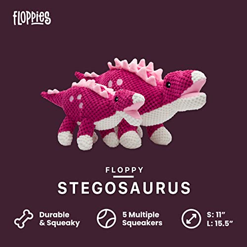 fabdog Floppies Plush Dog Toy - Cute & Durable Squeaky Dog Toys - Best Squeak Toy for Puppies and All Breeds | Ideal Pet Gift| Small Stegosaurus - color: Stegosaurus, size: Small