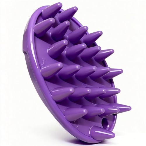 Rubber Curry Brush for Short Haired Dogs, Gentle Curry Comb with Long Pins, Use Wet as Bath Scrubber or Dry for Grooming Loose Hair