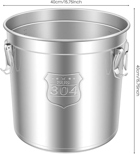 48L/12.68Gal Stainless Steel Airtight Canister with Lid and Locking Clamp, Rice Cereal Grain Canisters Container Food Storage Canisters for Kitchen Dog Food Bird Seed Coffee - color: 48L/ 12.68Gal