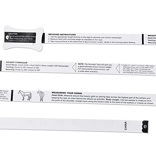 WIN TAPE PVC Horse Weight Tape Measuring for Horse and Pony Height and Weight, 84in Long (White)