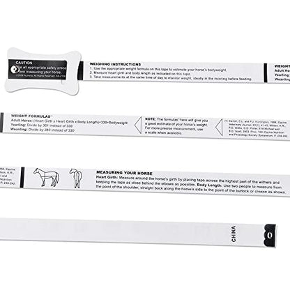 WIN TAPE PVC Horse Weight Tape Measuring for Horse and Pony Height and Weight, 84in Long (White)
