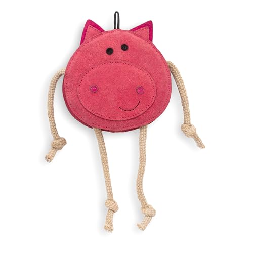 Fuzzl Eco Leather Pickles Pig Natural and Tough Dog Toys - Long Lasting Chew Toys for Aggressive Chewers - Strong Dog Toy for Dogs and Puppy - style: Leather Pig