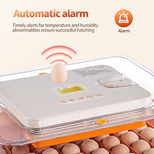 SmarketBuy 56 Egg Incubators for Hatching Eggs, Automatic Egg Turning and Humidity Temperature Control, Egg Candler, 360° Viewing Incubator for Hatching Chicken, Ducks, Goose, Quail